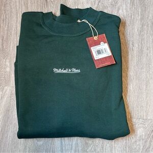 Mitchell & Ness Forest Green Oversized Crewneck Sweatshirt - Size Medium - NWT!